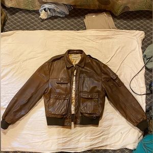 Vintage bomber leather jacket
